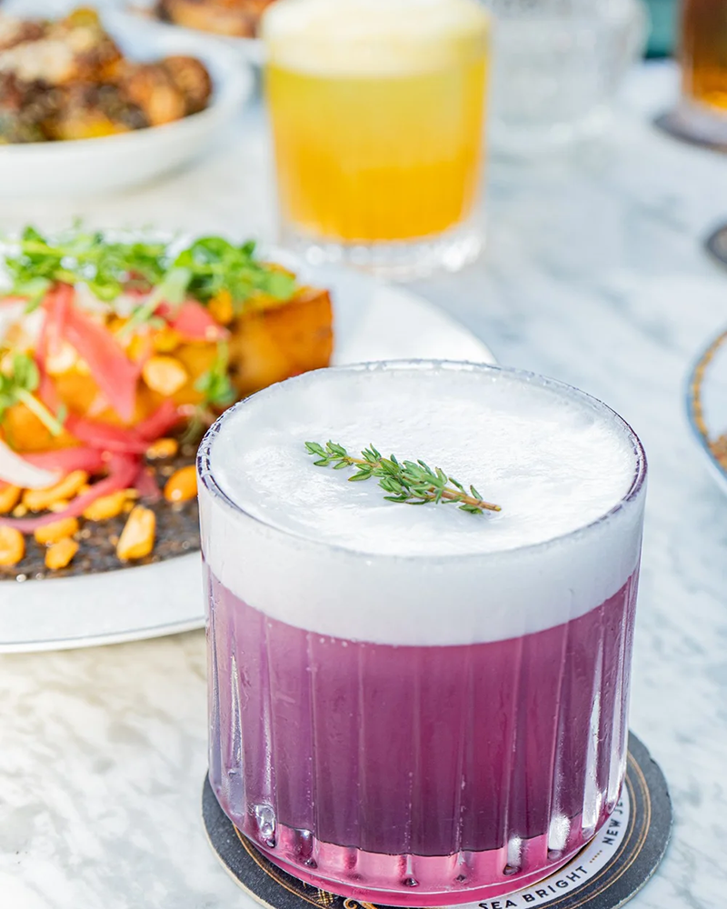 Purple drink with frothy top